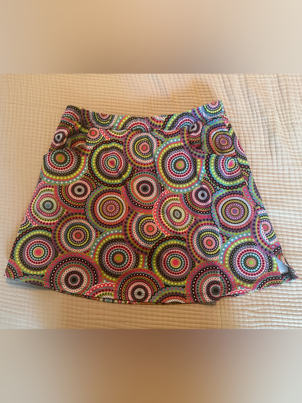 Colorful Circular Print Tennis Skirt